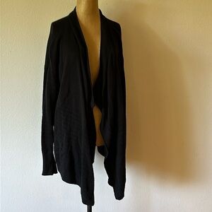 Lululemon 8 long black cardigan cotton blend crisp air don’t care pockets VGUC